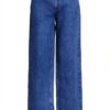 Vila Jeans Donna Gamba Larga Vita Alta Denim Grigio Blu-1