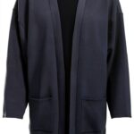 Vila Cardigan Donna Girocollo Manica Lunga Grigio Blu-0