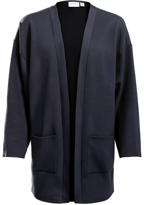 Vila Cardigan Donna Girocollo Manica Lunga Grigio Blu-0