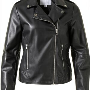 Giacca in ecopelle VILA donna biker cerniera asimmetrica-0