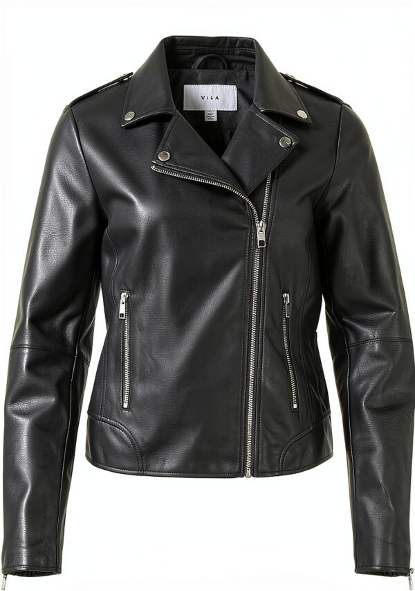 Giacca in ecopelle VILA donna biker cerniera asimmetrica-0