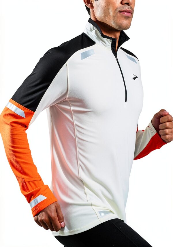 Felpa uomo Brooks visibile al buio colore Ecru-1