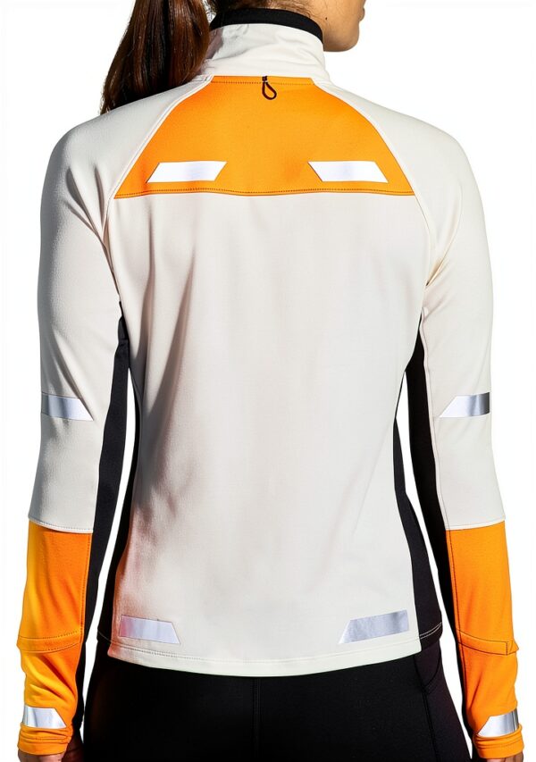 Brooks Run Visible 1/2 Zip 2.0 Maglia Lunga Donna Ecru/Fluoro Flash-1
