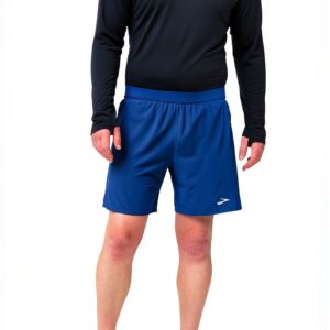Brooks Pantaloncini Uomo 7 pollici Vita Media Neo Blu Comfort e Stile-0