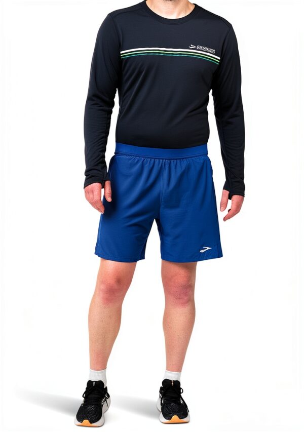 Brooks Pantaloncini Uomo 7 pollici Vita Media Neo Blu Comfort e Stile-0
