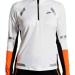 Brooks Run Visible 1/2 Zip 2.0 Maglia Lunga Donna Ecru/Fluoro Flash-0